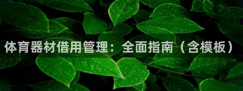 富联平台结7O777：体育器材借用管理：全面指南（含