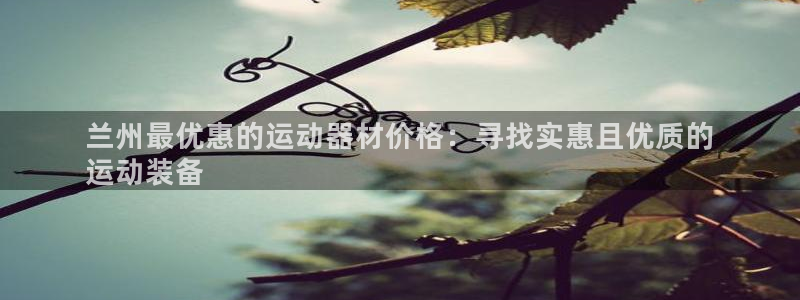 富联平台布7O777：兰州最优惠的运动器材价格：寻找