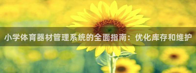 富联官网登录：小学体育器材管理系统的全面指南：优化库